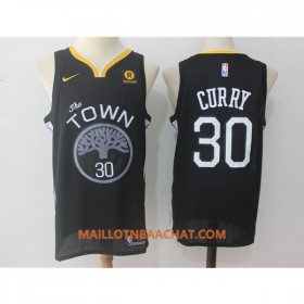 Maillot NBA Golden State Warriors Stephen Curry 30 Nike 2017-18 Noir Swingman - Homme